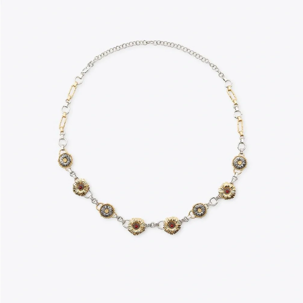 Zara Floral Embellished Belt - Yellow and Silver - Picture 3 of 3